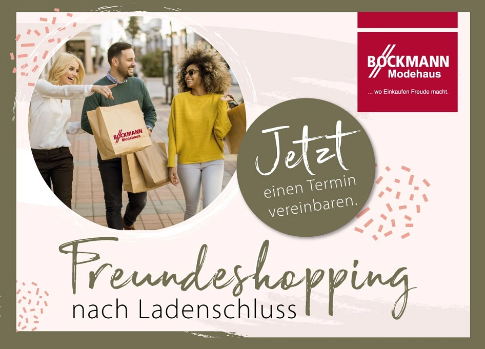 Werbegrafik für das Freundesshopping im Modehaus Böckmann.