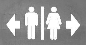 Symbolbild für öffentliche Toilette, Toilettenzeichen männlich/weiblich